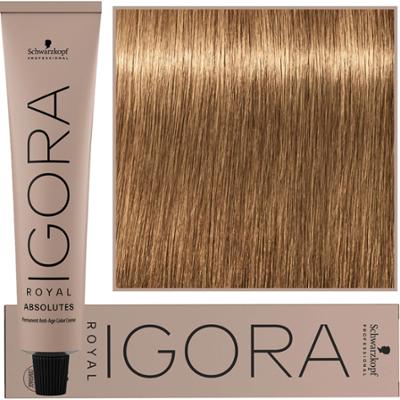 Schwarzkopf Professional Igora Royal Absolutes - trwała farba do włosów z kolagenem, 60ml 8-50 | Jasny Blond Złoty Naturalny