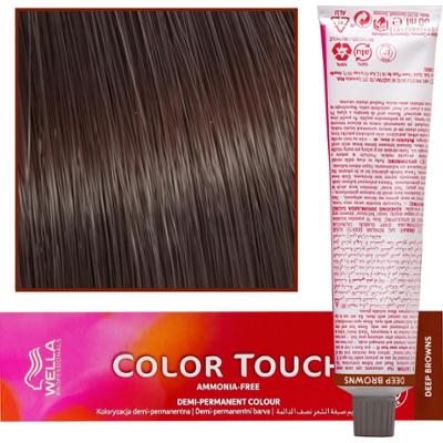 Wella Color Touch - profesjonalna farba do włosów bez amoniaku, 60 ml 5/73 Jasny Brąz Brązowy Złoty