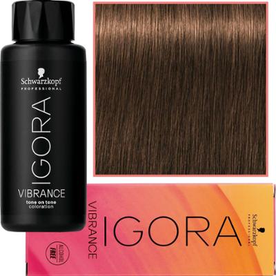 Schwarzkopf Professional Igora Vibrance – półtrwała farba do włosów bez amoniaku, 60ml 5-5 | Jasny Brąz Złoty