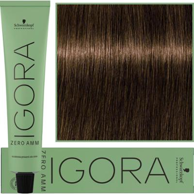 Schwarzkopf Professional Igora Zero Amm - profesjonalna farba do włosów bez amoniaku, 60ml 3-0  |  Ciemny Brąz Naturalny