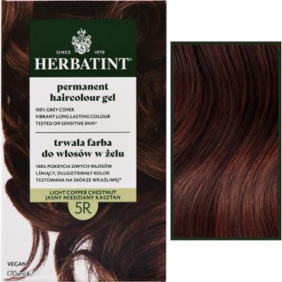 Herbatint Permanent Haircolour Gel – trwała, ziołowa farba do włosów w żelu, 170ml 5R | Jasny Miedziany Kasztan