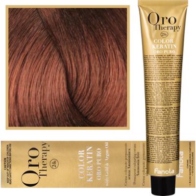 Fanola Oro Therapy - farba do włosów bez amoniaku, pełna paleta kolorów 7,4 | Miedziany Blond