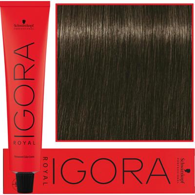 Schwarzkopf Professional Igora Royal - trwała farba do włosów o innowacyjnej formule, 60ml 5-16 | Jasny Brąz Cendre Czekoladowy