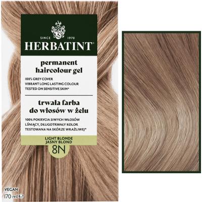 Herbatint Permanent Haircolour Gel – trwała, ziołowa farba do włosów w żelu, 170ml 8N | Jasny Blond
