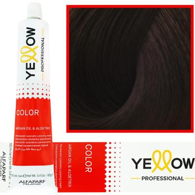 Alfaparf Yellow - trwała farba do włosów z aloesem i kiełkami pszenicy, 100ml 5,1 | Jasny Popielaty Brąz