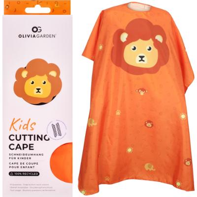 Olivia Garden Kids Cutting Cape - peleryna fryzjerska dla dzieci, różne kolory Leo Orange | Pomarańczowa z Lwem
