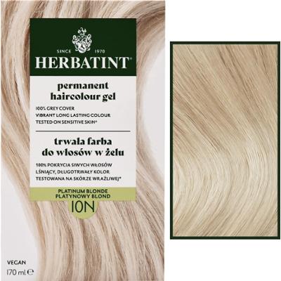 Herbatint Permanent Haircolour Gel – trwała, ziołowa farba do włosów w żelu, 170ml 10N | Platynowy Blond