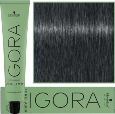 Schwarzkopf Professional Igora Zero Amm - profesjonalna farba do włosów bez amoniaku, 60ml 7-21  |  Średni Blond Popielaty Cendre