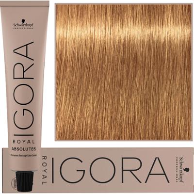 Schwarzkopf Professional Igora Royal Absolutes - trwała farba do włosów z kolagenem, 60ml 9-60 | Ekstra Jasny Blond Czekoladowo Naturalny