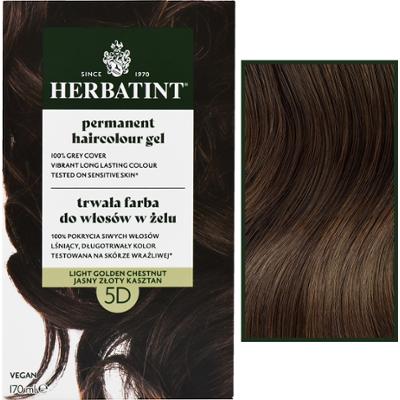 Herbatint Permanent Haircolour Gel – trwała, ziołowa farba do włosów w żelu, 170ml 5D | Jasny Złoty Kasztan