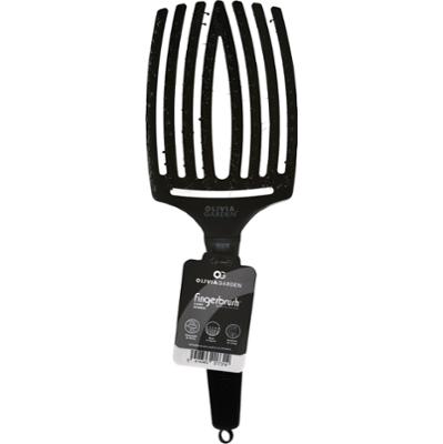 Olivia Garden Finger Brush Full Black Large - szczotka do włosów z włosiem dzika