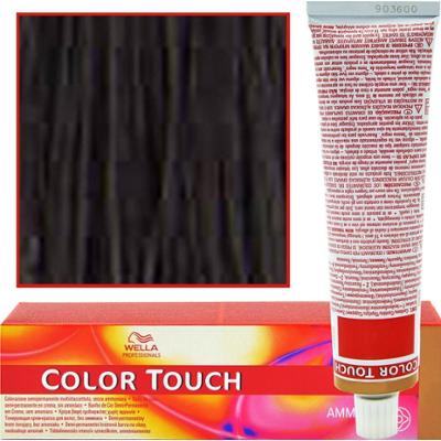 Wella Color Touch - profesjonalna farba do włosów bez amoniaku, 60 ml 2/0 Czarny