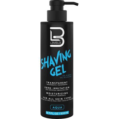 L3VEL3 Shaving Gel Aqua - przezroczysty żel do golenia o świeżym zapachu, 500ml