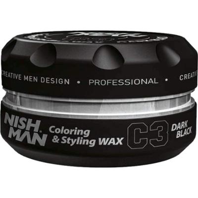 Nishman Coloring&Styling Wax - wosk koloryzujący, efekt czarnych włosów, 100ml