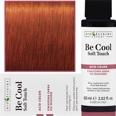 Bioelixire Be Cool Soft Touch - wegańska farba do włosów o kwasowej formule, 60ml 8.34 | Jasny Miedziany Złoty Blond