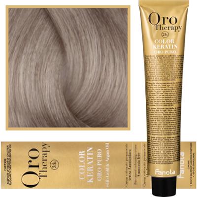 Fanola Oro Therapy - farba do włosów bez amoniaku, pełna paleta kolorów 9,1 | Bardzo Jasny Popielaty Blond