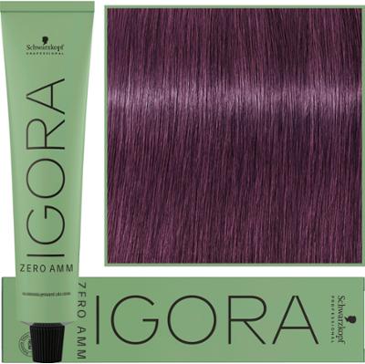 Schwarzkopf Professional Igora Zero Amm - profesjonalna farba do włosów bez amoniaku, 60ml 6-99  |  Ciemny Blond Fioletowy Ekstra
