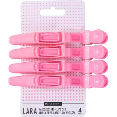 Sister Young Lara - klipsy fryzjerskie do włosów, różne kolory, 4szt. Pink | Różowy