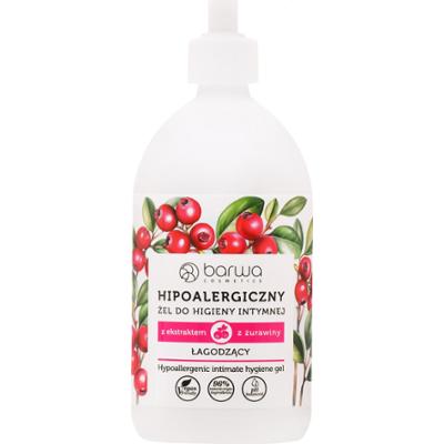 Barwa Cosmetics - łagodzący hipoalergiczny żel do higieny intymnej z żurawiną, 500ml