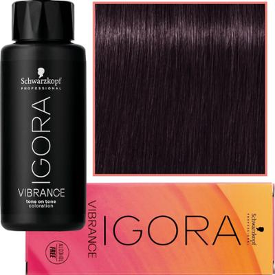 Schwarzkopf Professional Igora Vibrance – półtrwała farba do włosów bez amoniaku, 60ml 3-19 | Ciemny Brąz Cendre Fioletowy