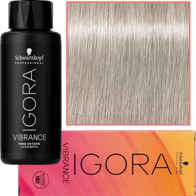 Schwarzkopf Professional Igora Vibrance – półtrwała farba do włosów bez amoniaku, 60ml 9,5-1 | Perłowy Szary Blond