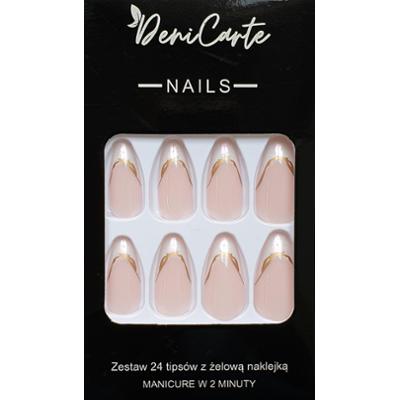 Deni Carte Tipsy French - sztuczne paznokcie w stylu francuskim, różne wzory Pearl French | Perłowy
