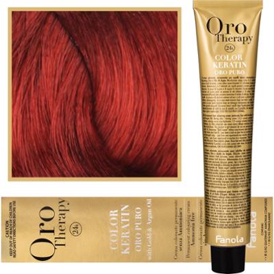 Fanola Oro Therapy - farba do włosów bez amoniaku, pełna paleta kolorów 6,6 | Ciemny Czerwony Blond