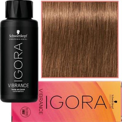 Schwarzkopf Professional Igora Vibrance – półtrwała farba do włosów bez amoniaku, 60ml 7-65 | Średni Blond Czekoladowo-Złoty