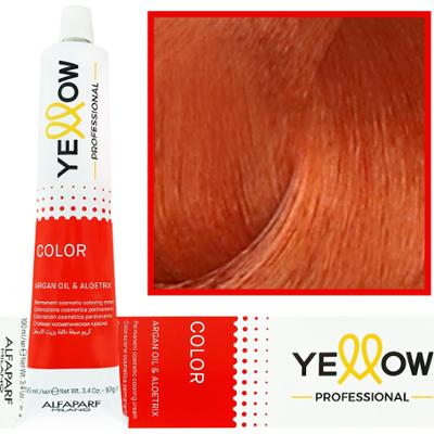 Alfaparf Yellow - trwała farba do włosów z aloesem i kiełkami pszenicy, 100ml 8,4 | Jasny Miedziany Blond