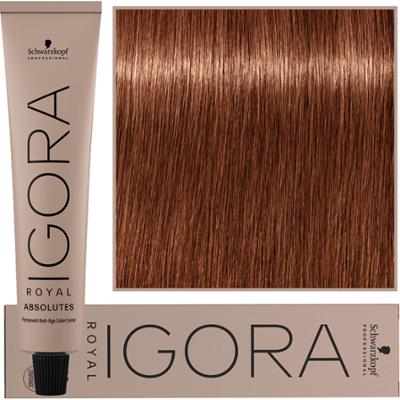 Schwarzkopf Professional Igora Royal Absolutes - trwała farba do włosów z kolagenem, 60ml 7-560 | Średni Blond Złoto Czekoladowo Naturalny