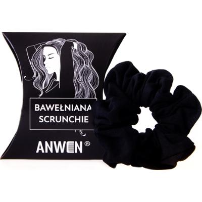 Anwen SCRUNCHIE Bawełniana gumka do włosów czarna
