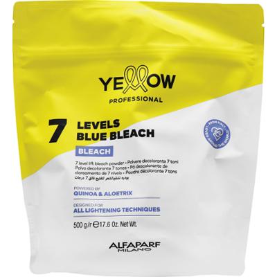 Alfaparf Yellow 7 Levels Blue Bleach – niebieski proszek rozjaśniający do 7 poziomów, 500 g