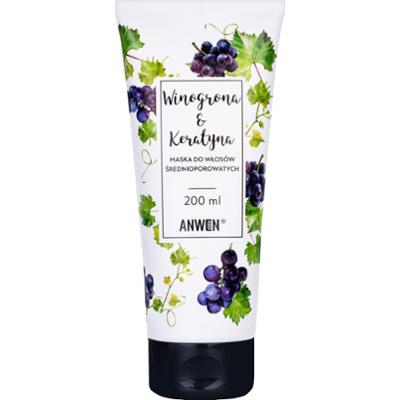 Anwen Winogrona i Keratyna odżywcza maska włosy średnioporowate 200ml