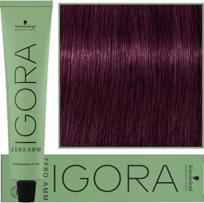 Schwarzkopf Professional Igora Zero Amm - profesjonalna farba do włosów bez amoniaku, 60ml 4-99  |  Średni Brąz Fioletowy Ekstra