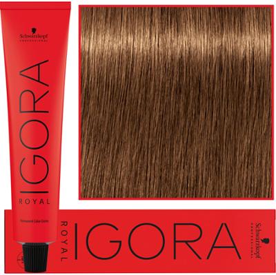 Schwarzkopf Professional Igora Royal - trwała farba do włosów o innowacyjnej formule, 60ml 7-55 | Średni Blond Złoty Ekstra