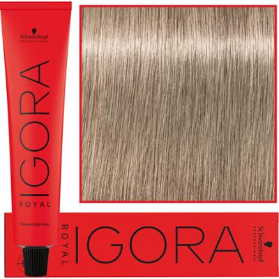 Schwarzkopf Professional Igora Royal - trwała farba do włosów o innowacyjnej formule, 60ml 9-1 | Ekstra Jasny Blond Cendre