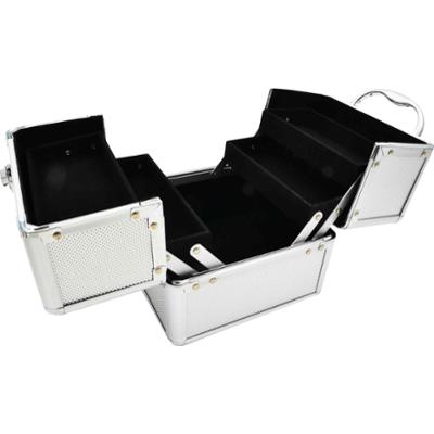 Lelani - srebrny kuferek kosmetyczny na lakiery i akcesoria