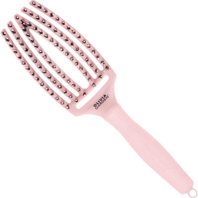Olivia Garden Finger Brush Combo Medium, szczotka z włosiem dzika do rozczesywania, różne kolory Pastel Pink | Pastelowy Róż