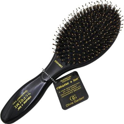 Olivia Garden Supreme Combo Black, czarna szczotka z włosia dzika do włosów
