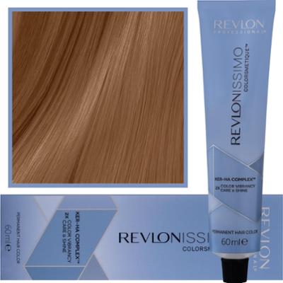 Revlon Revlonissimo Colorsmetique High Coverage - profesjonalna farba do siwych włosów, 60ml HC 7,23 | Średni Opalizujący Złoty Blond