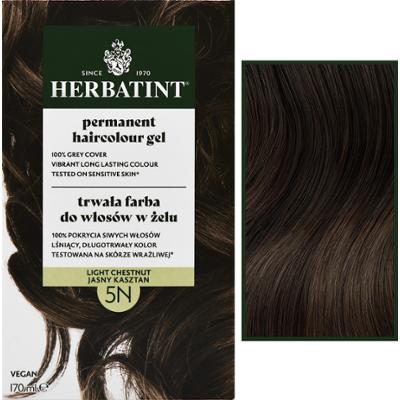 Herbatint Permanent Haircolour Gel – trwała, ziołowa farba do włosów w żelu, 170ml 5N | Jasny Kasztan