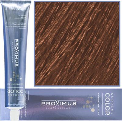 Proximus Supreme Color Nanotechnology – profesjonalna farba do włosów z kwasem hialuronowym, 100ml 7,8 | Karmel