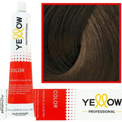 Alfaparf Yellow - trwała farba do włosów z aloesem i kiełkami pszenicy, 100ml 6,32 | Ciemny Złoty Fioletowy Blond