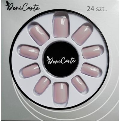 DeniCarte Square - krótkie gotowe tipsy do stylizacji paznokci, różne kolory Nude | Cielisty
