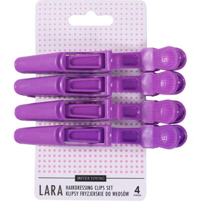 Sister Young Lara - klipsy fryzjerskie do włosów, różne kolory, 4szt. Violet | Fioletowy