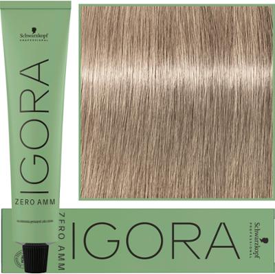 Schwarzkopf Professional Igora Zero Amm - profesjonalna farba do włosów bez amoniaku, 60ml 9-1  |  Ekstra Jasny Blond Cendre
