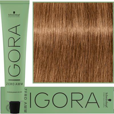 Schwarzkopf Professional Igora Zero Amm - profesjonalna farba do włosów bez amoniaku, 60ml 7-60  |  Średni Blond Czekoladowy Naturalny