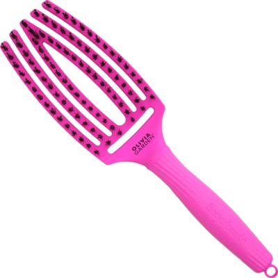 Olivia Garden Finger Brush Combo Medium, szczotka z włosiem dzika do rozczesywania, różne kolory Neon Purple | Neonowy Fiolet