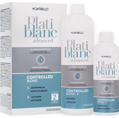 Montibello Platiblanc advanced Controlled Blond 2w1 - zestaw olejek rozjaśniający i aktywator
