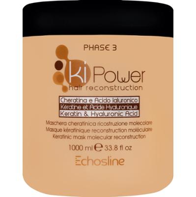 Echosline Ki Power - Keratynowa maska rekonstruująca włosy zniszczone, 1000ml